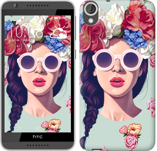 

Чехол Девушка с цветами для HTC Desire 820 95630