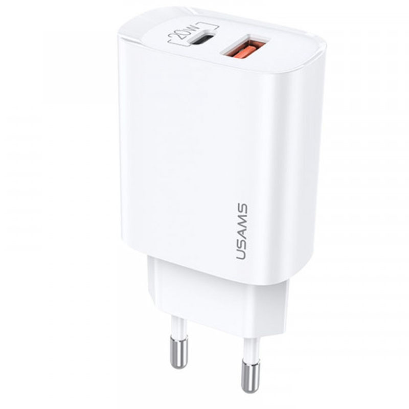 СЗУ Usams US-CC121 T35 QC3.0 + PD3.0 20W (Белый)