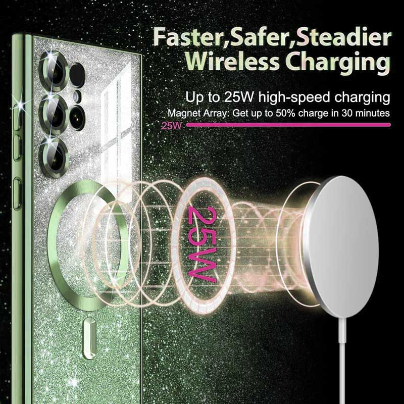 TPU чохол Delight case with Magnetic Safe з захисними лінзами на камеру на Samsung Galaxy S25 Ultra (Зелений / Green) в магазині vchehle.ua