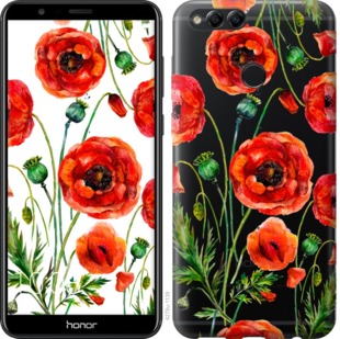 

Чехол Нарисованные маки для Huawei Honor 7X 744164
