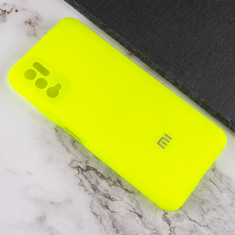 Чехол Silicone Cover Full Camera (AA) для Xiaomi Redmi Note 10 5G / Poco M3 Pro (Салатовый / Neon green) в магазине vchehle.ua