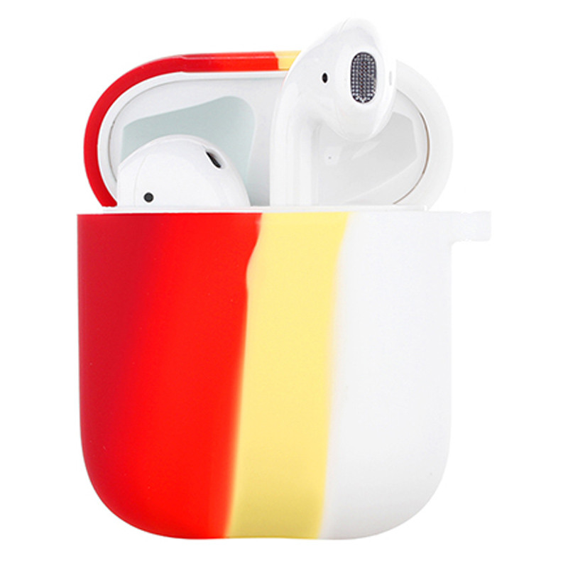 Силиконовый футляр Colorfull для наушников AirPods 1/2 (Красный / Белый)