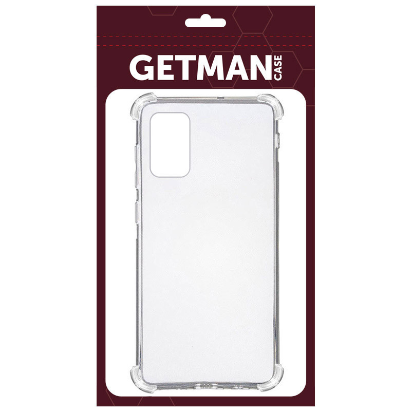 Фото TPU чехол GETMAN Ease logo усиленные углы для Samsung Galaxy A02s (Бесцветный (прозрачный)) на vchehle.ua