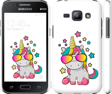 

Чехол Единорог в очках для Samsung Galaxy J1 J100H 911635