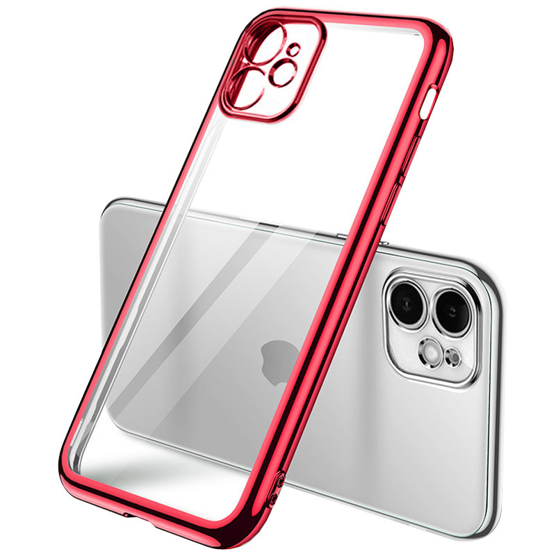 Уцінка Прозорий силіконовий чохол з глянцевою окантовкою Full Camera на Apple iPhone 11 (6.1") (Подряпина / Червоний)