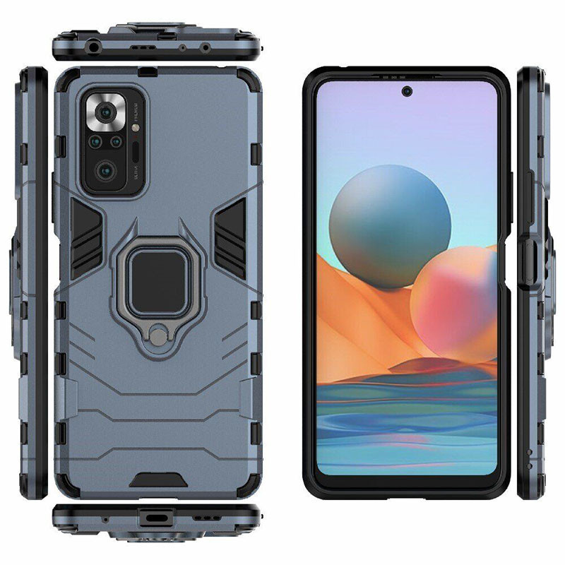 Фото Ударопрочный чехол Transformer Ring for Magnet для Xiaomi Redmi Note 10 Pro / 10 Pro Max (Серый / Metal slate) в магазине vchehle.ua