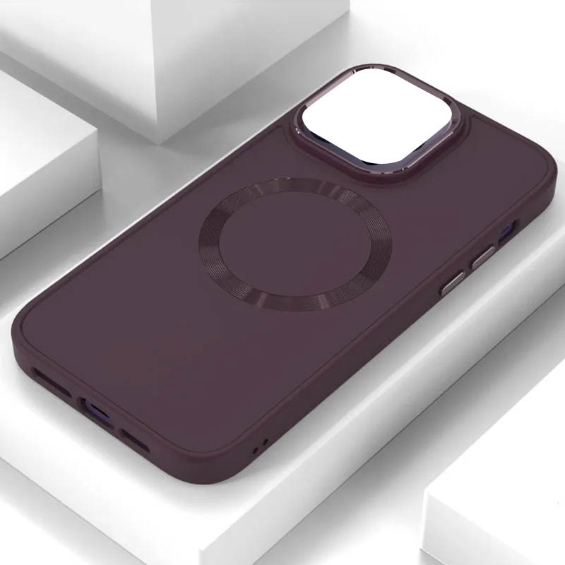 Фото TPU чехол Bonbon Metal Style with Magnetic safe для Apple iPhone 14 (6.1") (Бордовый / Plum) на vchehle.ua
