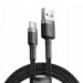 Дата кабель Baseus Cafule Type-C Cable 3A (1m) (CATKLF) (CATKLF-B) (Чорний / Сiрий)