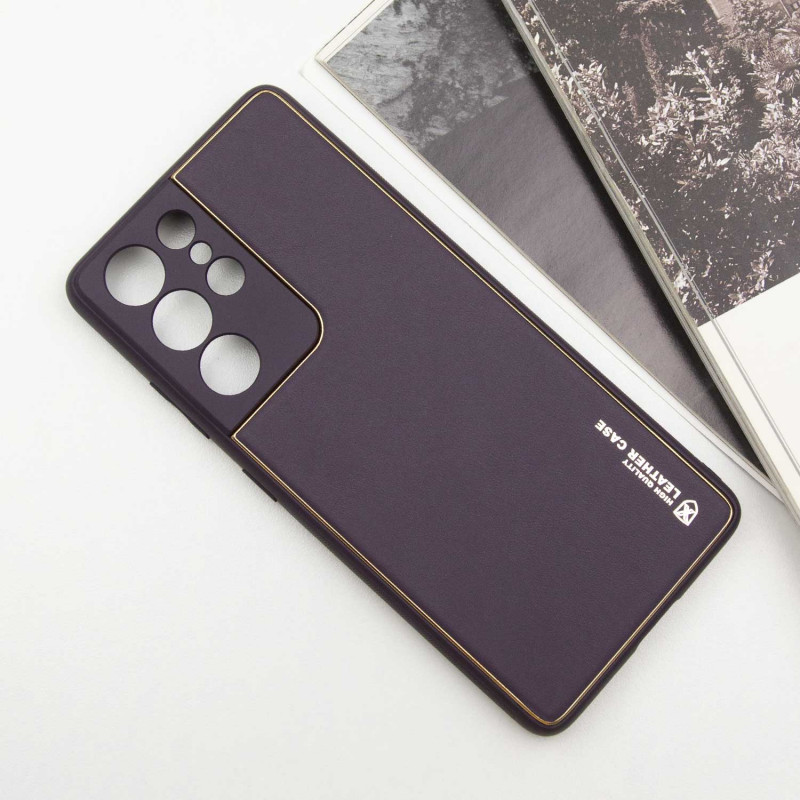 Фото Шкіряний чохол Xshield на Samsung Galaxy S21 Ultra (Фіолетовий / Dark Purple) на vchehle.ua