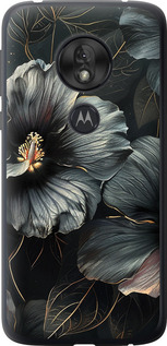 Чохол Чорні квіти на Motorola Moto G7 Play