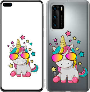 

Чехол Единорог в очках для Huawei P40 932836