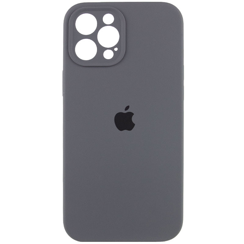 Чехол Silicone Case Full Camera Protective (AA) для Apple iPhone 12 Pro (6.1") (Серый / Dark Gray)