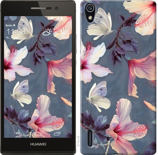 

Чехол Нарисованные цветы для Huawei Ascend P7 596373