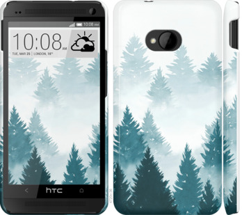 

Чехол Акварельные Елки для HTC One M7 862482