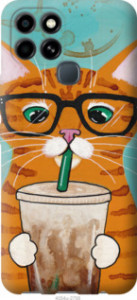 Чохол Зеленоокий кіт в окулярах на Infinix Smart 6
