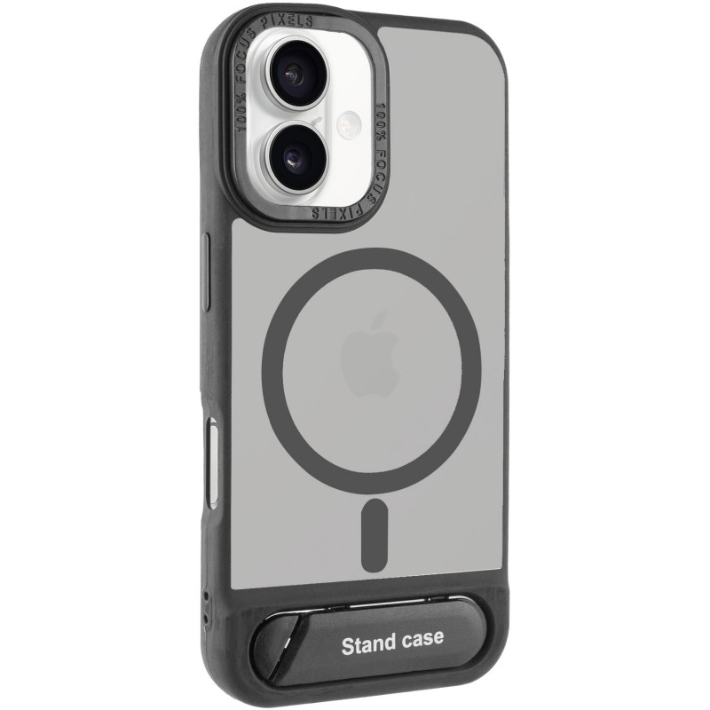 TPU+PC чехол Stand case для Apple iPhone 16 (6.1") (Black)