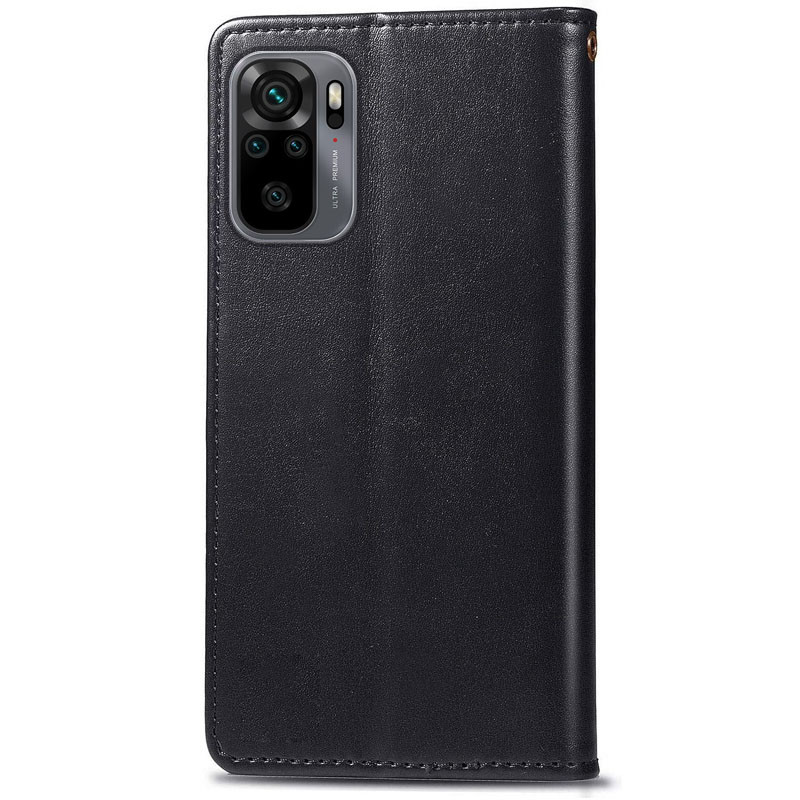 Фото Кожаный чехол книжка GETMAN Gallant (PU) для Xiaomi Redmi Note 10 / Note 10s (Черный) на vchehle.ua