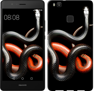 

Чохол Червоно-чорна змія на чорному тлі на Huawei P9 Lite 482238
