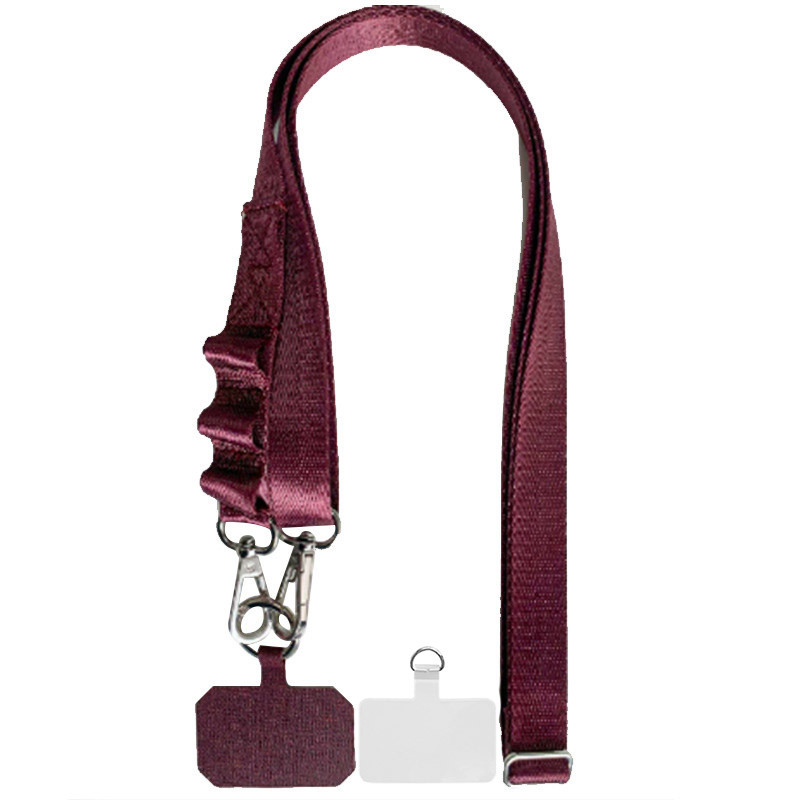 Шнурок широкий с двумя креплениями (2см) 140см (Maroon)
