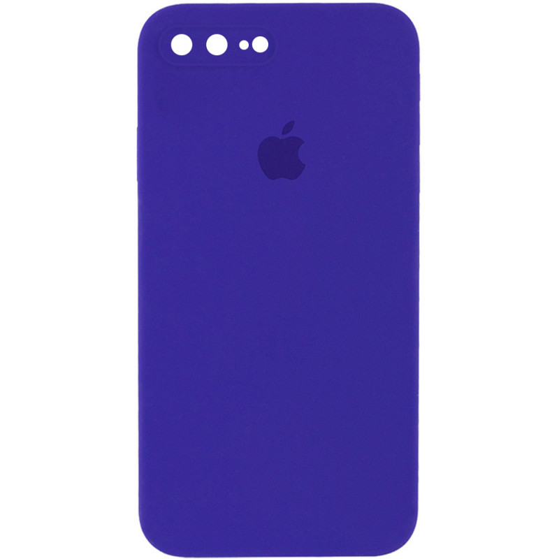 Чехол Silicone Case Square Full Camera Protective (AA) для Apple iPhone 7 plus / 8 plus (5.5") (Фиолетовый / Ultra Violet)