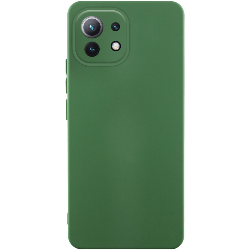 Чохол Silicone Cover Lakshmi Full Camera (AA) на Xiaomi Mi 11 Lite (Зелений / Dark green)