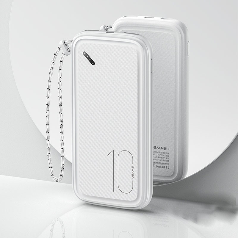 Фото Портативний ЗП Power bank Usams US-CD150 PB56 with Lanyard 10000 mAh (Білий) на vchehle.ua