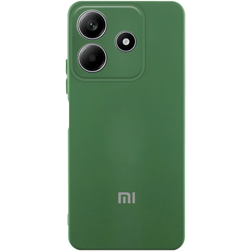Чехол Silicone Cover Lakshmi Full Camera (AA) with logo для Xiaomi Redmi Note 14 5G (Зеленый / Dark green)