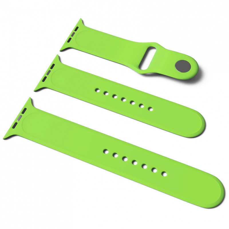 Силіконовий ремінець для Apple Watch Sport Band 42(ser.1-3)/44/45/46/49mm (S/M & M/L) 3pcs (Зелений / Green)