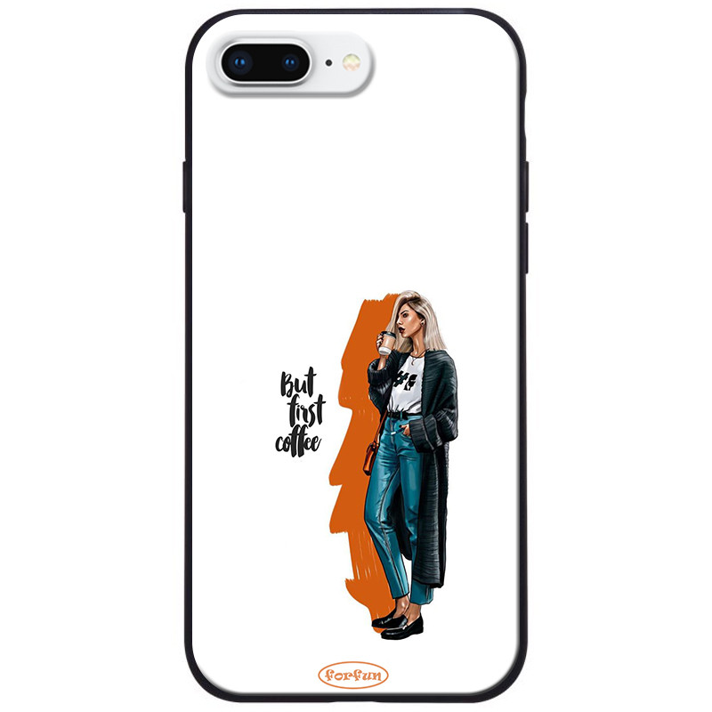 

TPU+PC чехол ForFun для iPhone 7 plus (5.5") (But first coffee / белый) 788523