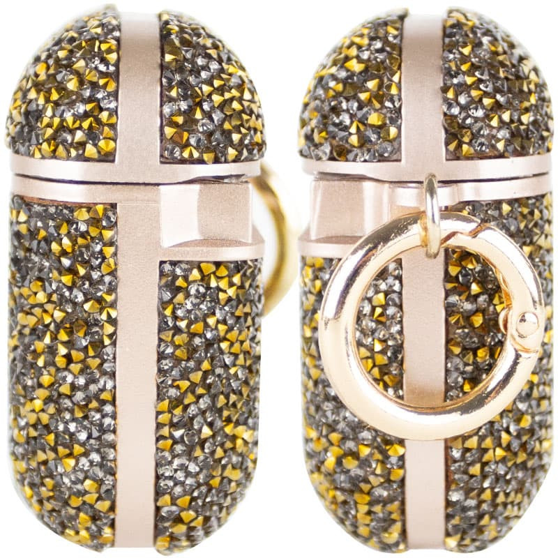 Фото TPU чохол Bling World Rock Diamond на наушников AirPods 1/2 (Золотий) в маназині vchehle.ua