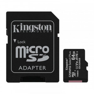 Карта памяти Kingston MicroSDXC 64GB UHS-I Class 10 Canvas Select Plus R100MB/s + SD-адаптер