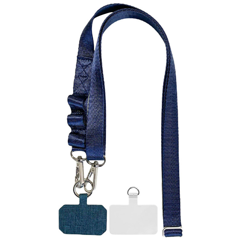 Шнурок широкий с двумя креплениями (2см) 140см (Dark Blue)
