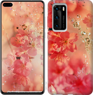 

Чехол Розовые цветы для Huawei P40 934258