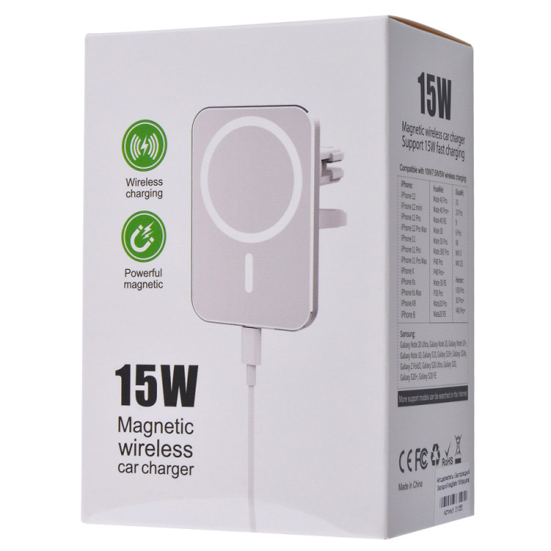Автодержатель с БЗУ MagSafe 15W (Квадратный) в магазине vchehle.ua