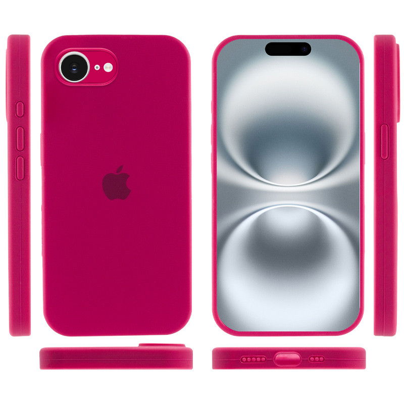 Чохол Silicone Case Full Camera Protective (AA) на Apple iPhone 16e (6.1") (Червоний / Rose Red) в магазині vchehle.ua