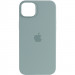 Уценка Чехол Silicone case (AAA) with Magsafe для Apple iPhone 14 Pro Max (6.7") (Дефект упаковки / Бирюзовый / Succulent)