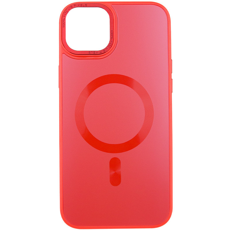 Чохол TPU+Glass Sapphire Midnight Open Camera with Magnetic Safe на Apple iPhone 15 (6.1") (Червоний / Red)