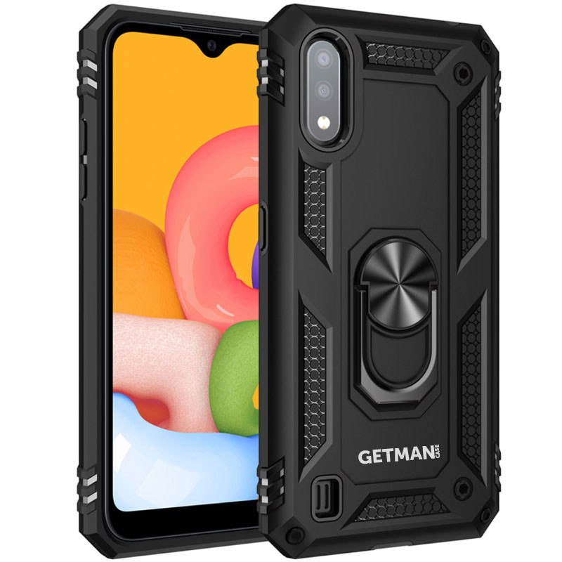 

Ударостійкий чохол GETMAN Serge Ring for Magnet на Samsung Galaxy A01 (Чорний) 897413