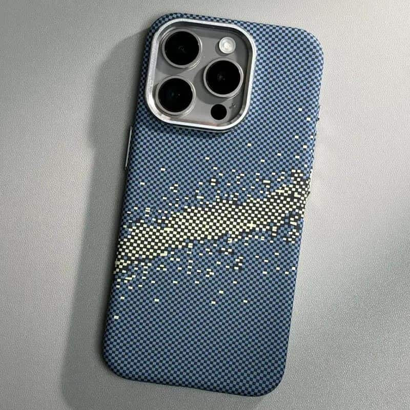 Фото Пластикова накладка Kevlar with Magnetic Safe на Apple iPhone 14 Pro Max (6.7") (Blue) на vchehle.ua