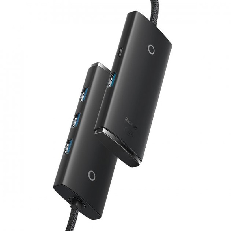Фото Переходник HUB Baseus Lite Series 4in1 (Type-C to 4xUSB 3.0) 25cm (WKQX03) (Black) в магазине vchehle.ua