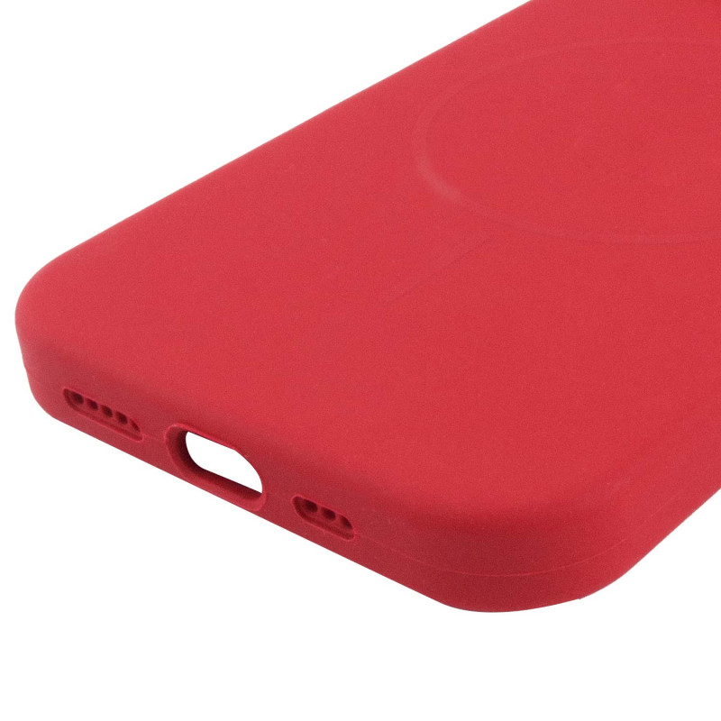 Купити Чохол Silicone Case Full Protective (AA) NO LOGO with Magnetic Safe на Apple iPhone 15 (6.1") (Червоний / Deep Red) на vchehle.ua