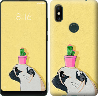 

Чехол Мопс с кактусом для Xiaomi Mi Mix 2s 874725