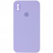 Чохол Silicone Case Square Full Camera Protective (AA) для Apple iPhone X / XS (5.8") (Бузковий / Dasheen)