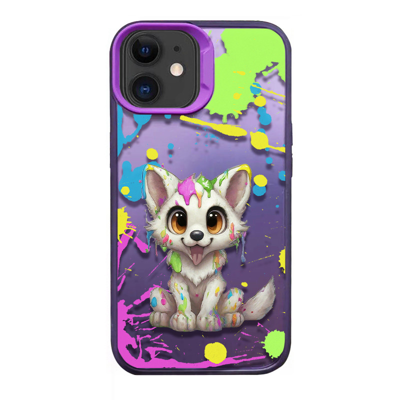 TPU+PC чохол TakiTaki Graffiti magic glow на Apple iPhone 11 (6.1") (Cute wolf / Purple)