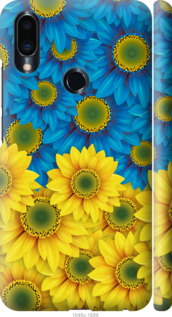 Чехол Жёлто-голубые цветы для Meizu Note 9
