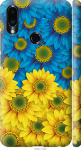Чехол Жёлто-голубые цветы для Meizu Note 9
