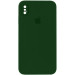 Чохол Silicone Case Square Full Camera Protective (AA) на Apple iPhone XS / X (5.8") (Зелений / Army green)