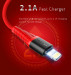Фото Кабель ROCK Hi-Tensile USB to Type-C (3A Charge & Sync round Cable) 250mm (Красный / Red) в магазине vchehle.ua