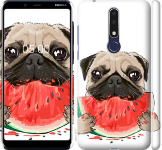 

Чехол Мопс и арбуз для Nokia 3.1 Plus 843974