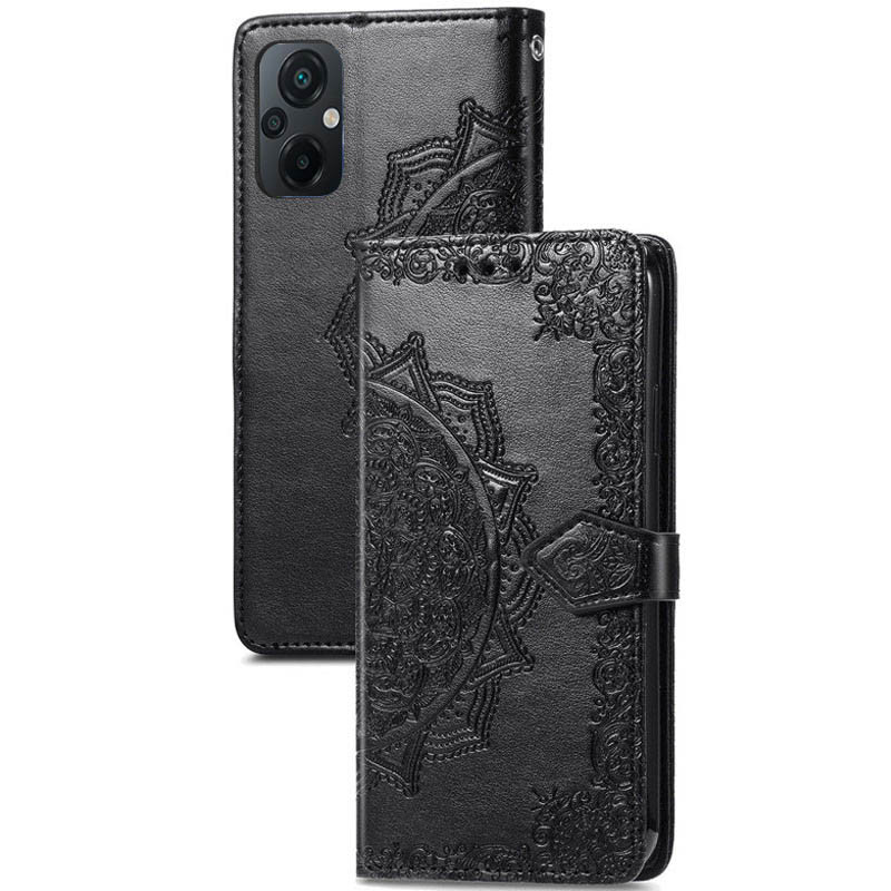 Шкіряний чохол (книжка) Art Case з візитницею на Xiaomi Poco M5 (Чорний)